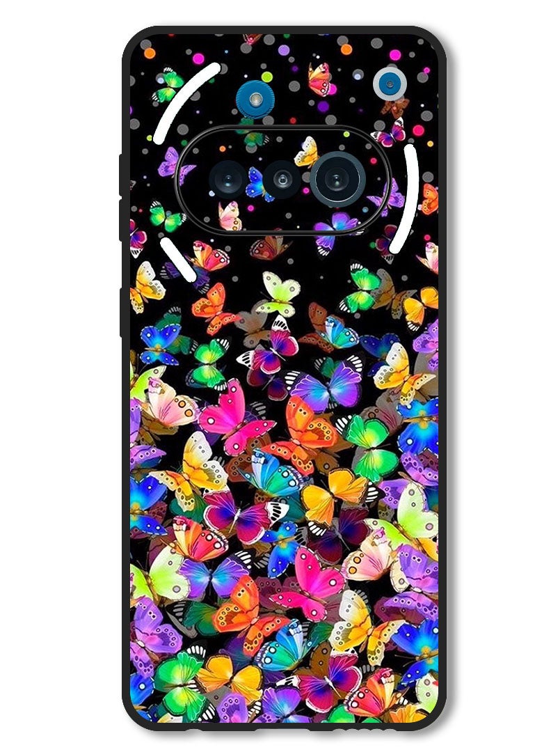 Theodor Case Compatible with Nothing Phone 3a Protection Shockproof Bumper Cover Small Butterflies - Image 1