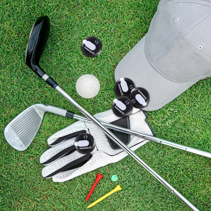 Frienda 4 Pieces Golf Score Counter Mini Golf Stroke Counter with One Touch Reset and Simple Attachment to Scorekeeper Glove in (Black) - Image 4