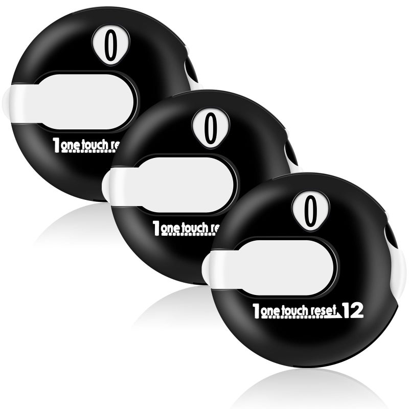 Frienda 4 Pieces Golf Score Counter Mini Golf Stroke Counter with One Touch Reset and Simple Attachment to Scorekeeper Glove in (Black) - Image 1