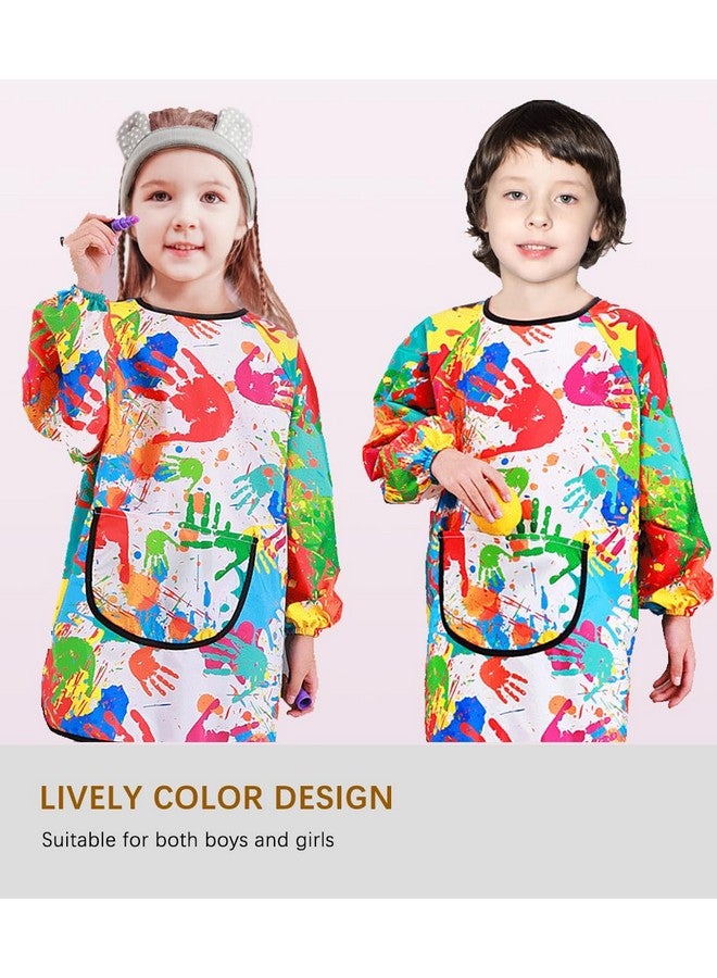 miniQ Kids Art Smock And Painting Apron Kit,Waterproof Artist Smocks With Pocket Long Sleeves And Aprons For Age 8-14 - Image 4