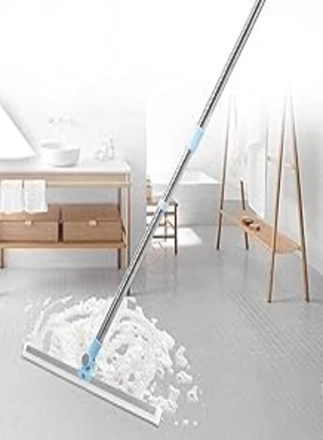 Rubber Mtltipurpose Telescopic Floor Cleaning Squeegee With Long Adjustable Metal Handle And 180 Degree Rotatable Smart Design Specially Made For Floors/Doors And Windows 130 x 50 CM - Multi Color