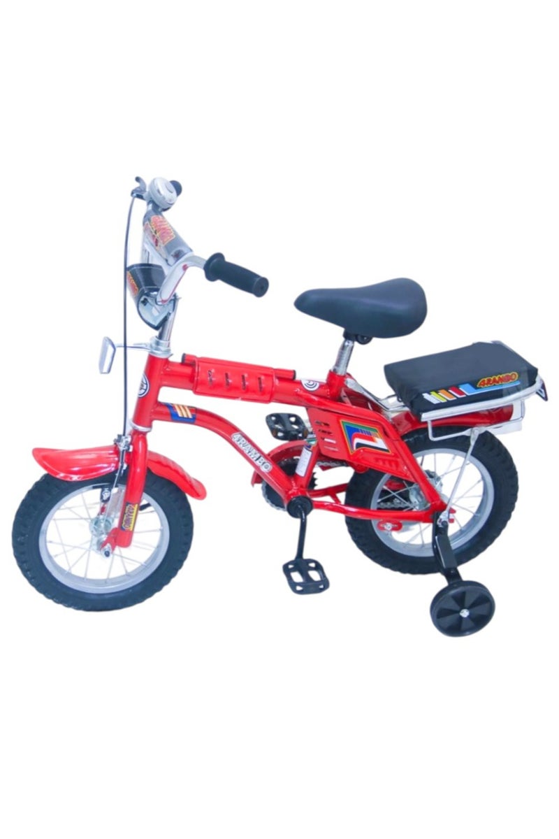 رامبو دراجة رامبو فري ستايل للأطفال بمقعدين، مقاس 12 بوصة، تصميم إندونيسي، دراجة أطفال بعجلات هوائية، فرامل يدوية وخلفية، مناسبة للأعمار من 4 سنوات فما فوق