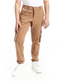 Andora Solid Gabardine Baggy Pants _ Havana  - Image 1