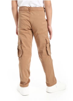Andora Solid Gabardine Baggy Pants _ Havana  - Image 3