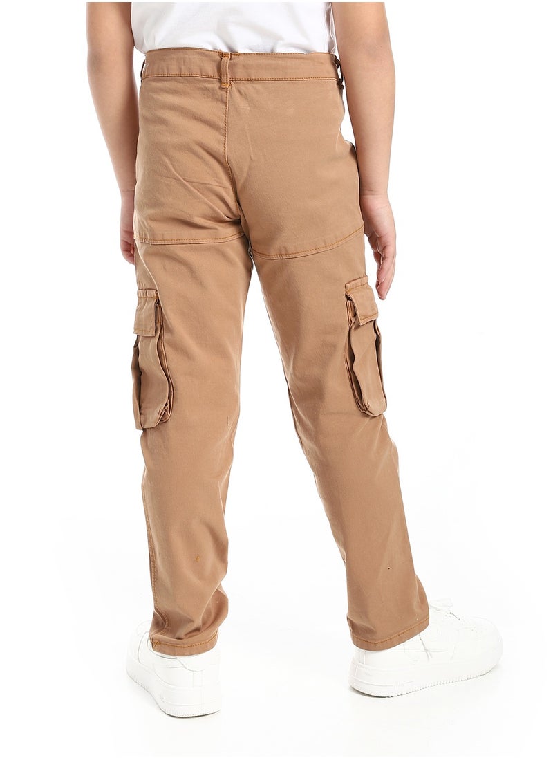 Andora Solid Gabardine Baggy Pants _ Havana  - Image 3