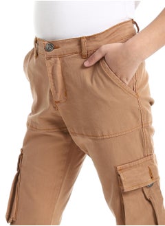 Andora Solid Gabardine Baggy Pants _ Havana  - Image 4