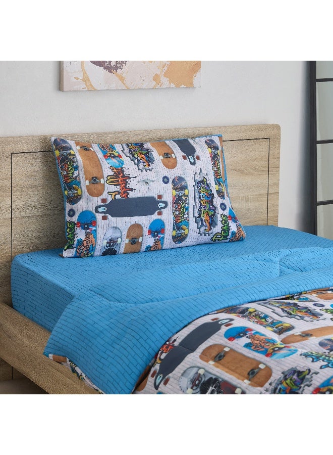 Home Box Tom Gearhead Skate 2-Piece Twin Microfiber Comforter Set 220 x 160 cm - Image 2