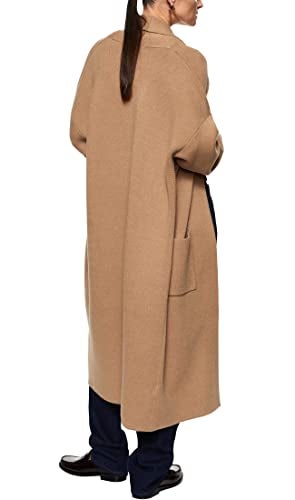 Fazortev Womens Long Sleeve Maxi Cardigan Open Front Oversized Knitted Sweater Coat Casual Lapel Warm Overcoat with Pocket Camel - Image 3