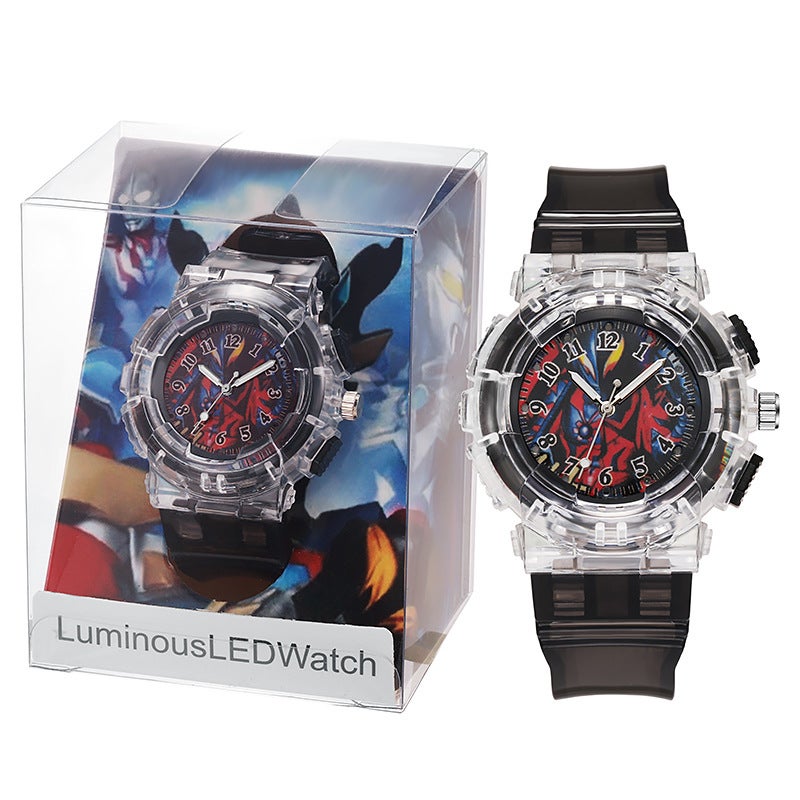 Glowing Ultra Hero Kids Watch Quartz Black Beria