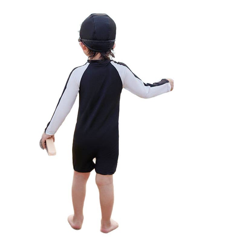ملابس سباحة للأطفال كورية قطعة واحدة، أكمام طويلة، واقية من الشمس، سريعة الجفاف - Image 5