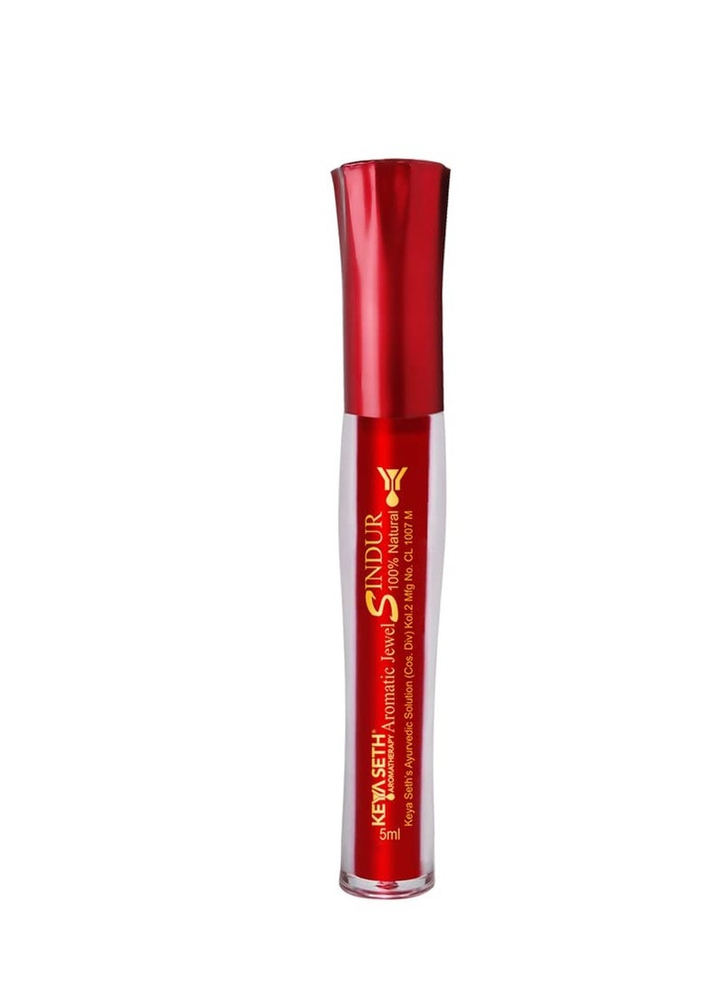 Keya Seth Keya Seth Aromatherapy 100% Natural Liquid Sindoor Red with Long lasting Chemical free & Waterproof with Floral Pigment  5ml  - Image 1