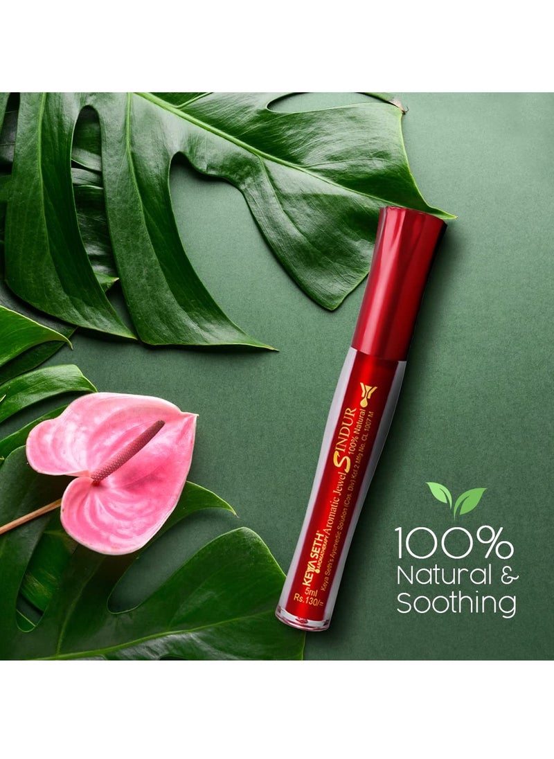 Keya Seth Keya Seth Aromatherapy 100% Natural Liquid Sindoor Red with Long lasting Chemical free & Waterproof with Floral Pigment  5ml  - Image 4