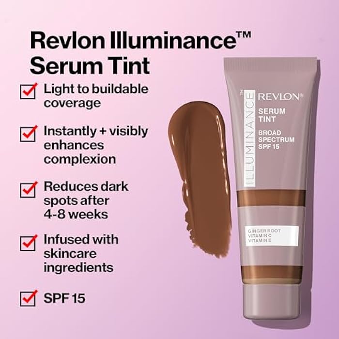 Revlon Illuminance Tinted Serum, Triple Hyaluronic Acid, Evens Out Skin Tone Over Time and Hydrates All Day, SPF 15, 317 Tan Sand, 0.94 fl oz. - Image 2
