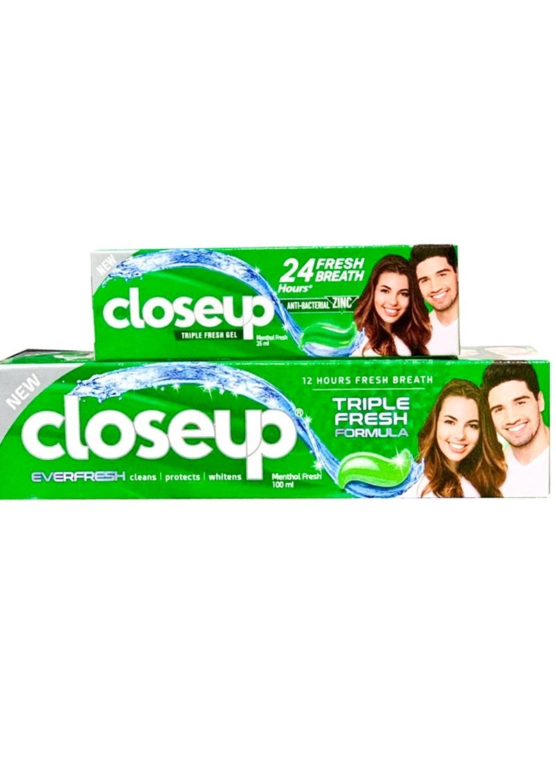 Close Up Closeup Deep Action Menthol Fresh Toothpast100 Ml +Toothpaste 25Ml Packing May Vary - Image 1