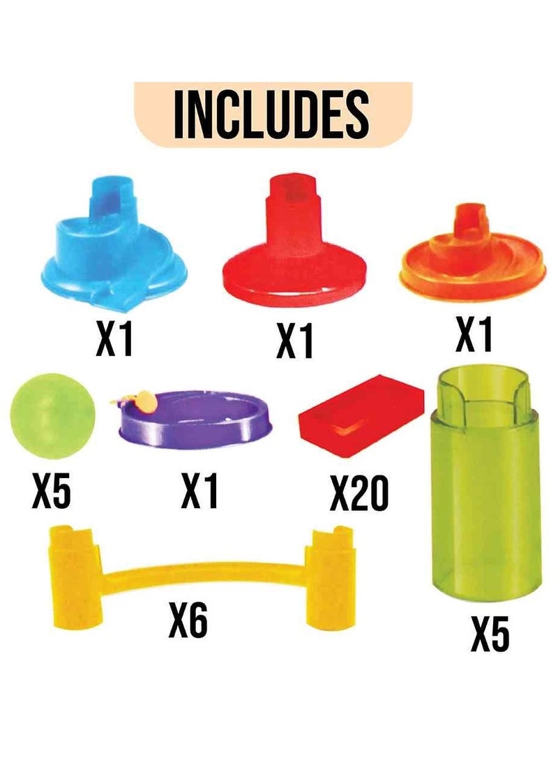UKR Marble Run 40-Piece Construction Set – Creative STEM Marble Race Track & Maze Game for Kids | Engaging Building Toy for Fun Learning, Problem Solving & Early STEM Development