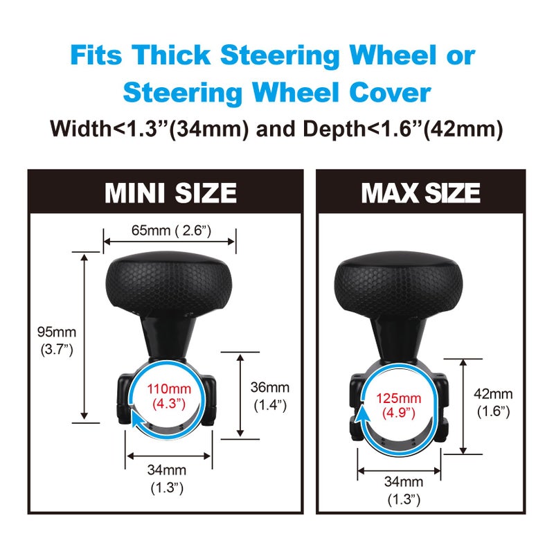 Hypersonic Steering Wheel Knob - Durable Black Suicide Knob Large Steering Wheel Ball Bearings, Making Steering Effortless and Smooth - Image 4