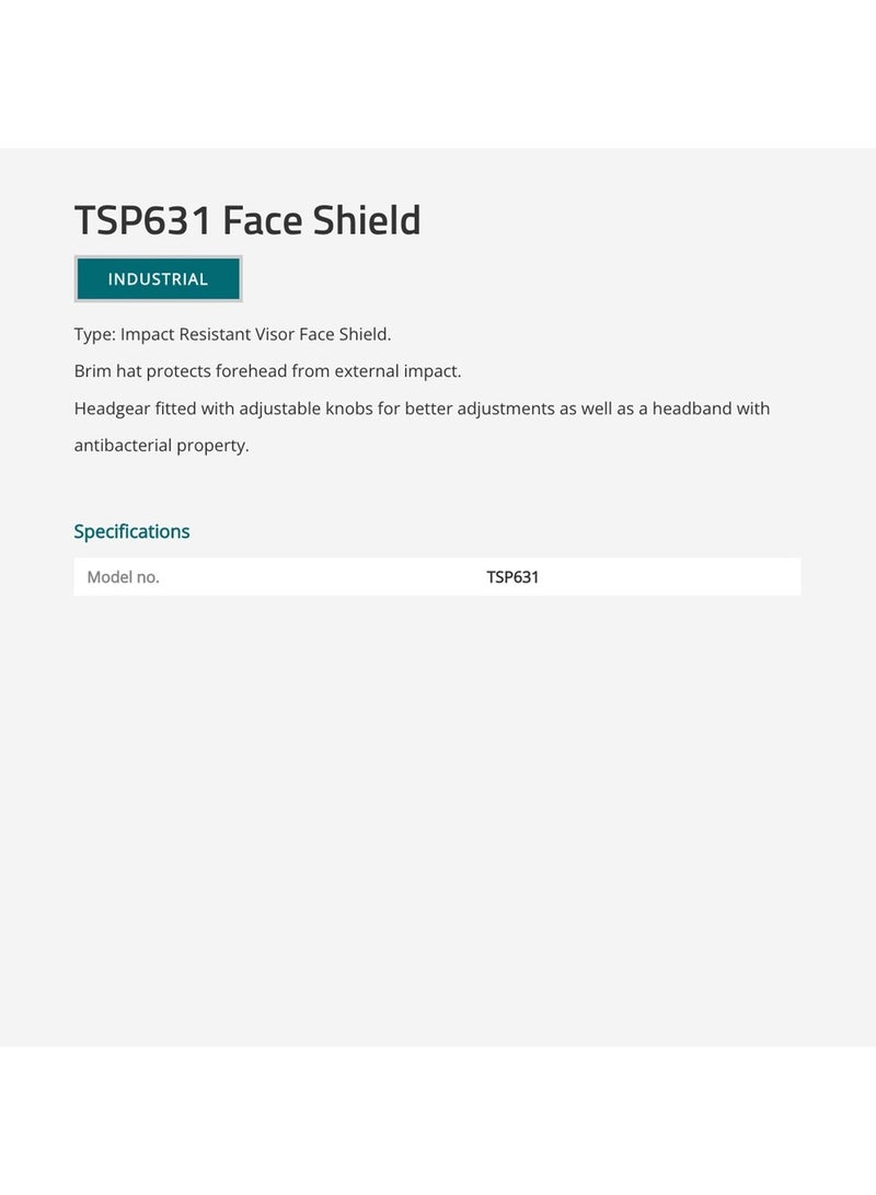 توتال TOTAL درع الوجه المقاوم للصدمات، درع الوجه مع حافة ومقابض قابلة للتعديل TSP631  - Image 3