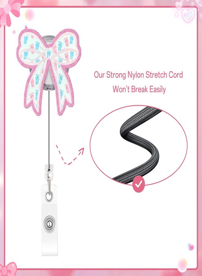 Kimoli Funny Nursing Badge Reel Cute Bow Labor and Delivery Nurse Badge Reel Pink Id Card Holder with Clip for Rn Doctor Healthcare Teacher Nurse Gifts - Image 3