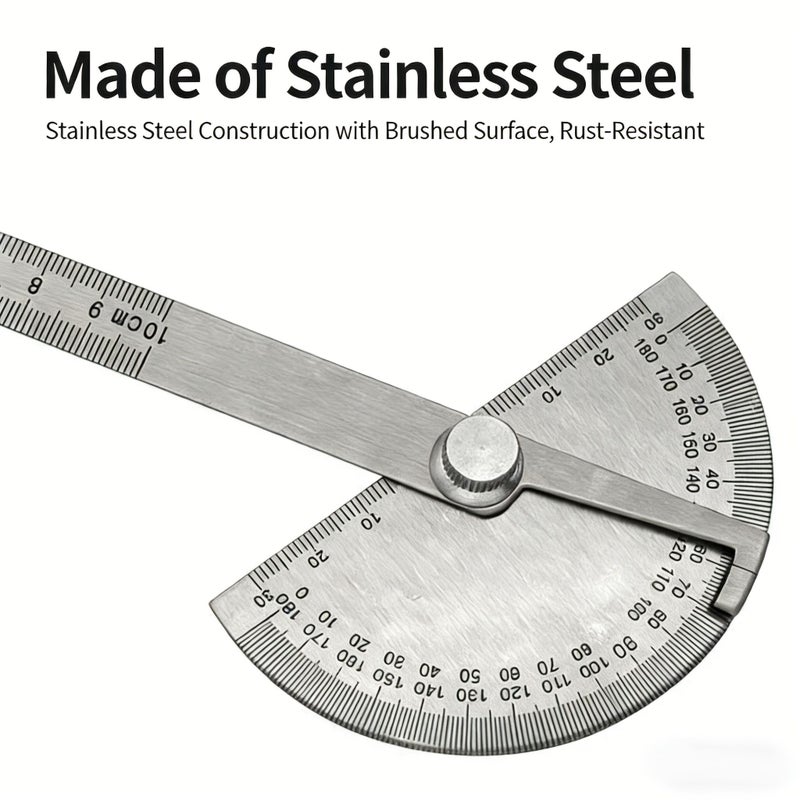 High Precision Multifunctional Angle Ruler 180 Degree Protractor Straightedge B 10 - Image 4
