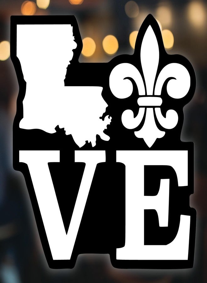 KCD ملصق فينيل لويزيانا لوف فلور دي ليس | سيارات شاحنات فانات سيارات الدفع الرباعي نوافذ جدران أكواب لابتوبات | أبيض | 5.5 بوصة | KCD2394 - Image 2