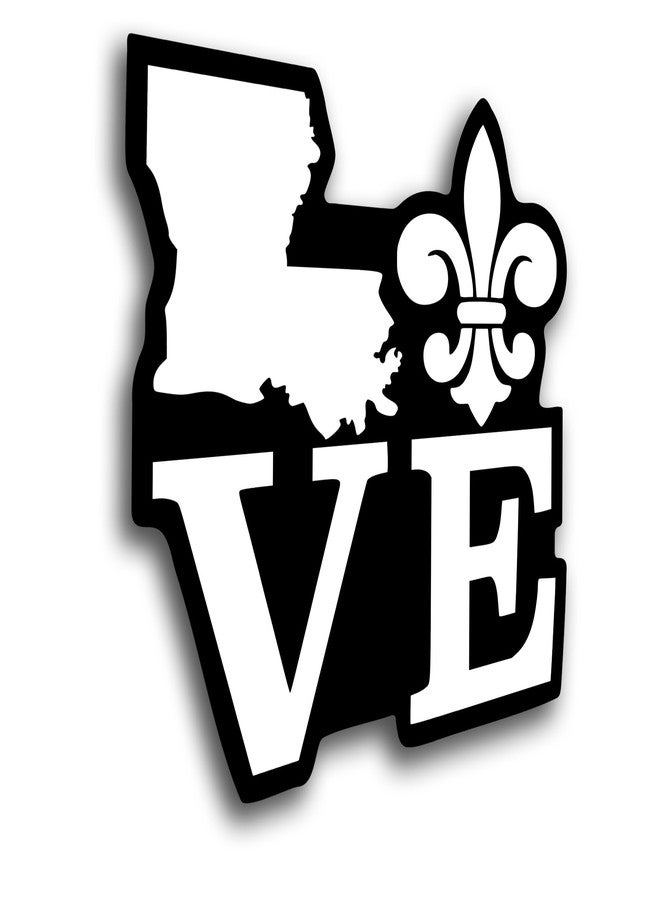 KCD ملصق فينيل لويزيانا لوف فلور دي ليس | سيارات شاحنات فانات سيارات الدفع الرباعي نوافذ جدران أكواب لابتوبات | أبيض | 5.5 بوصة | KCD2394 - Image 1