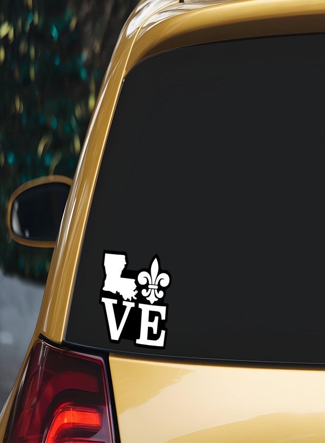 KCD ملصق فينيل لويزيانا لوف فلور دي ليس | سيارات شاحنات فانات سيارات الدفع الرباعي نوافذ جدران أكواب لابتوبات | أبيض | 5.5 بوصة | KCD2394 - Image 4