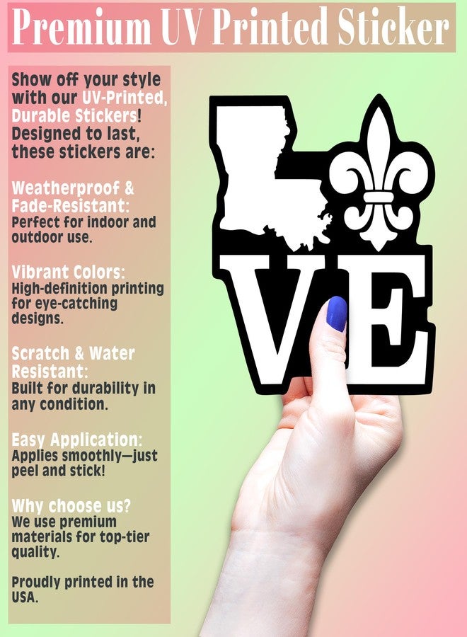 KCD ملصق فينيل لويزيانا لوف فلور دي ليس | سيارات شاحنات فانات سيارات الدفع الرباعي نوافذ جدران أكواب لابتوبات | أبيض | 5.5 بوصة | KCD2394 - Image 3