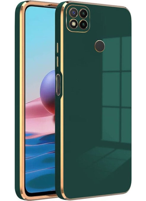 Case World Xiaomi Redmi 9c Cover Laser Cut Luxury Silicone Case with Camera Protection - Green  - Image 1