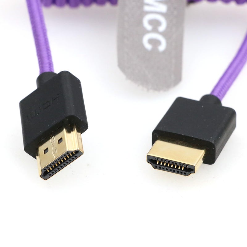 اس زد ار ام سي سي كابل 8K HDMI إلى HDMI فائق السرعة ملفوف مضفر للكاميرا Z Cam E2 Sony FX6 FX9 Canon EOS C70 C300 Portkeys BM5 Atomos Ninjav V Shogun Monitor - Image 3