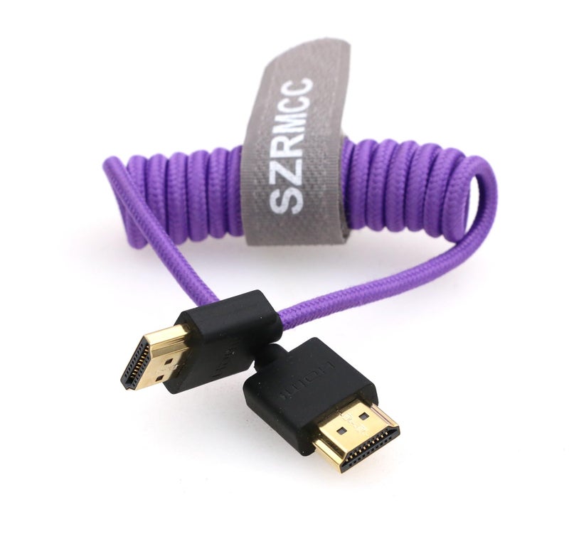 اس زد ار ام سي سي كابل 8K HDMI إلى HDMI فائق السرعة ملفوف مضفر للكاميرا Z Cam E2 Sony FX6 FX9 Canon EOS C70 C300 Portkeys BM5 Atomos Ninjav V Shogun Monitor - Image 4