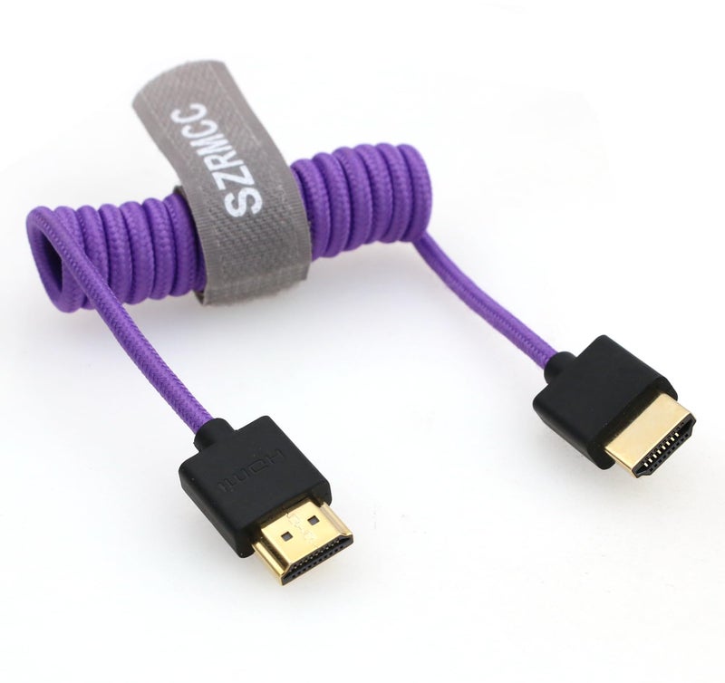 اس زد ار ام سي سي كابل 8K HDMI إلى HDMI فائق السرعة ملفوف مضفر للكاميرا Z Cam E2 Sony FX6 FX9 Canon EOS C70 C300 Portkeys BM5 Atomos Ninjav V Shogun Monitor - Image 2