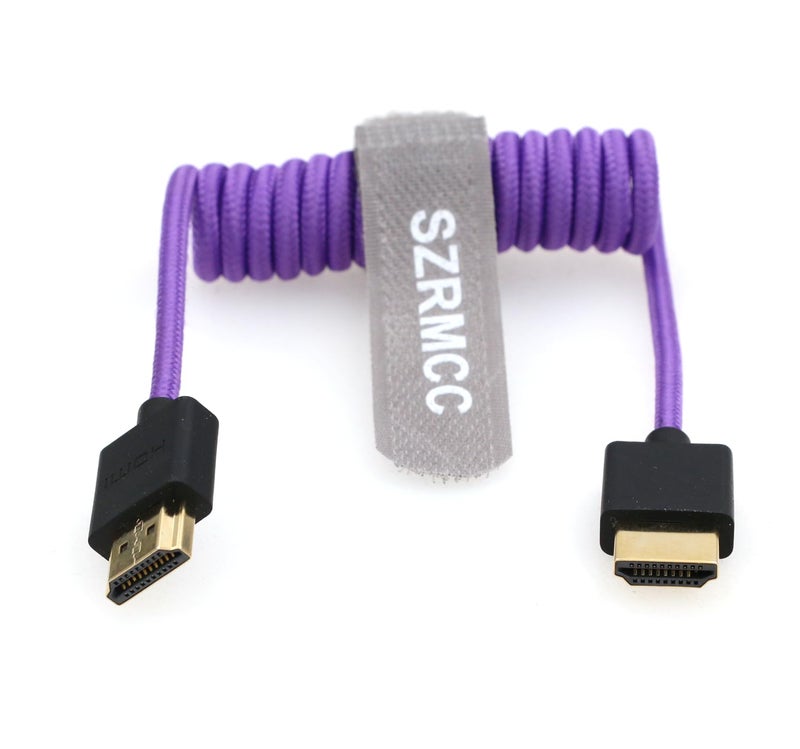 اس زد ار ام سي سي كابل 8K HDMI إلى HDMI فائق السرعة ملفوف مضفر للكاميرا Z Cam E2 Sony FX6 FX9 Canon EOS C70 C300 Portkeys BM5 Atomos Ninjav V Shogun Monitor - Image 1