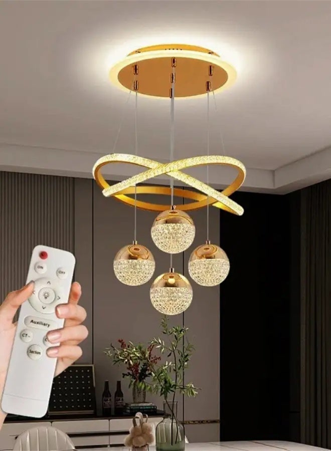 حديثة بسيطة LED ثلاثية الألوان قابل للتعتيم مطعم ثريا غرفة نوم غرفة المعيشة ممر معلقة السقف ضوء مصباح معدني جسم ثلاثة ألوان متوفرة مضيئة لوحة العلوية الثريا التحكم التبديل العادي ثلاثية الألوان تعتيم - Image 1