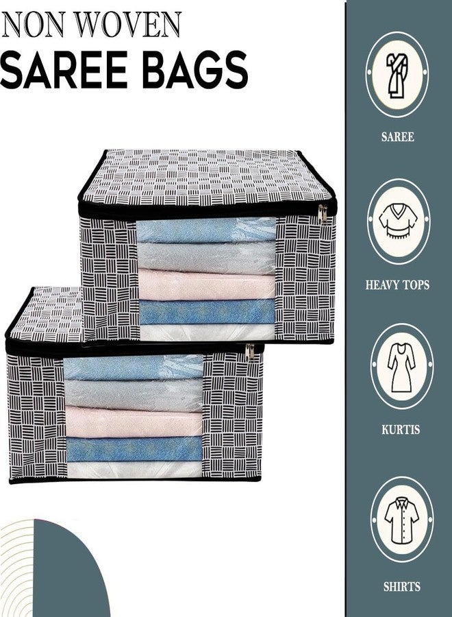 Shaping Fabric Garment Cover Non-Woven 90 GSM with Transparent Window & Double Metal Zipper - Pack of 10 | Dustproof Clothes Storage Bag for Sarees, Suits, Jackets, Shirts SCSDRL1682493517524148525142 - Image 2