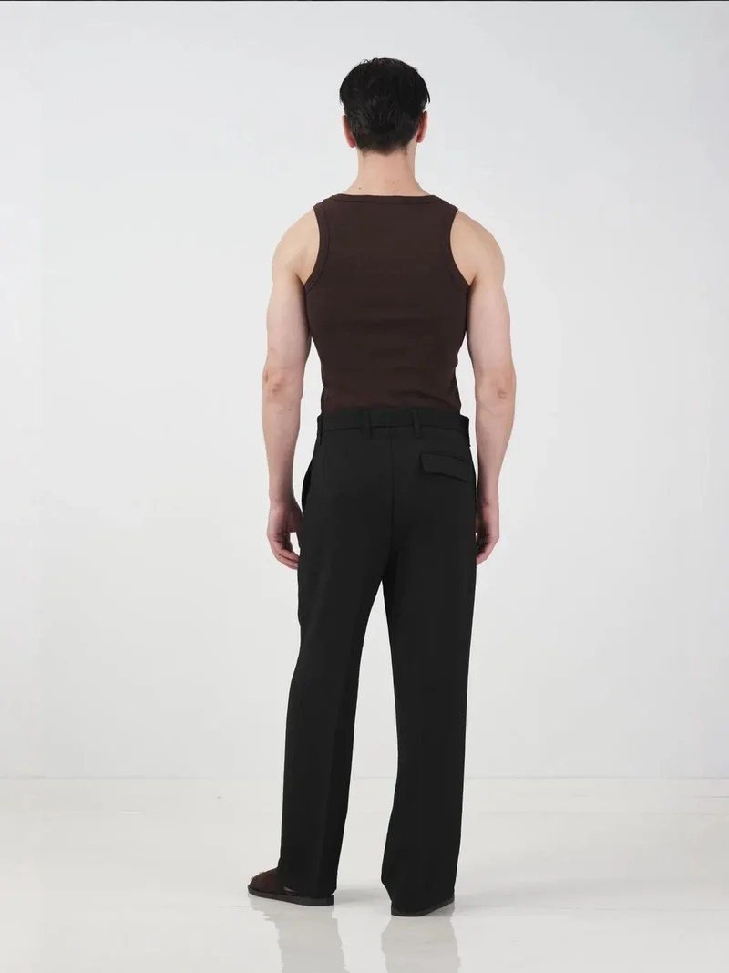 جيستو GIESTO Mid Waist Straight Leg Tailored Trousers