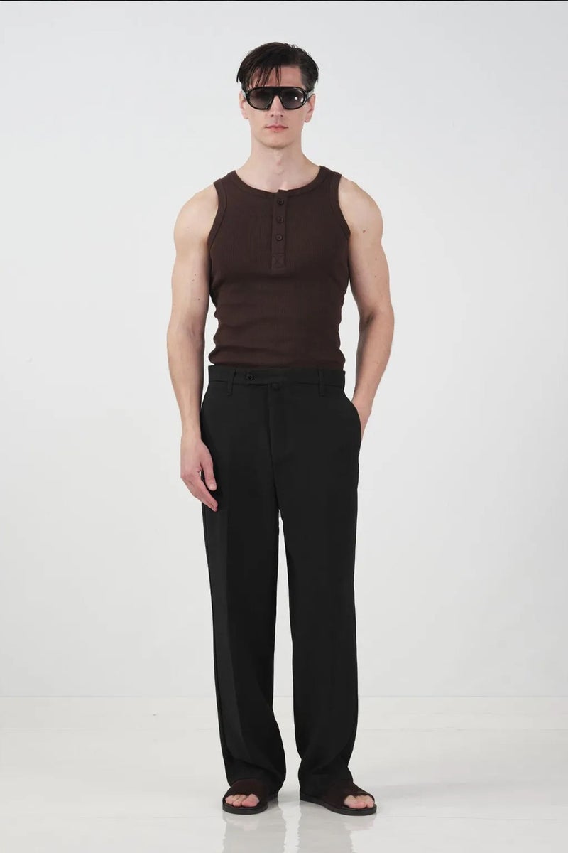 GIESTO Mid Waist Straight Leg Tailored Trousers - Image 1