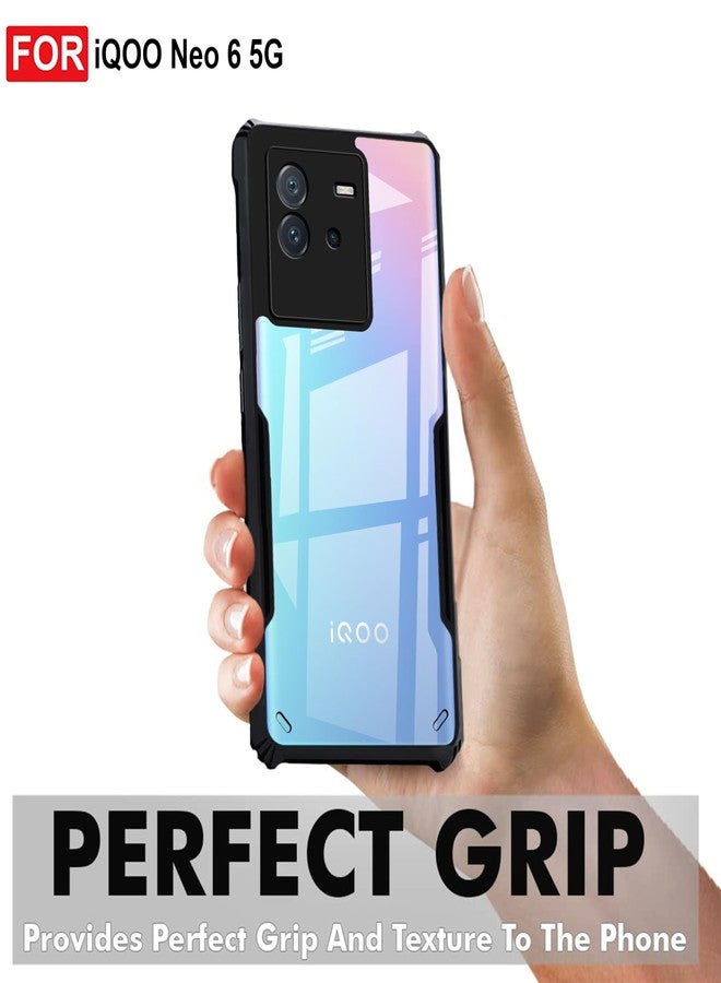 Zapcase iQOO Neo 6 5G Back Case Cover | 360° Protection | Clear Case with Camera Protection | TPU + PC Matte Black - Image 3