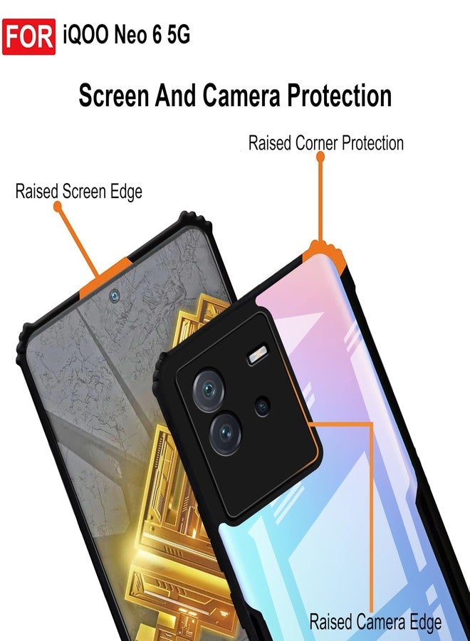 Zapcase iQOO Neo 6 5G Back Case Cover | 360° Protection | Clear Case with Camera Protection | TPU + PC Matte Black - Image 5
