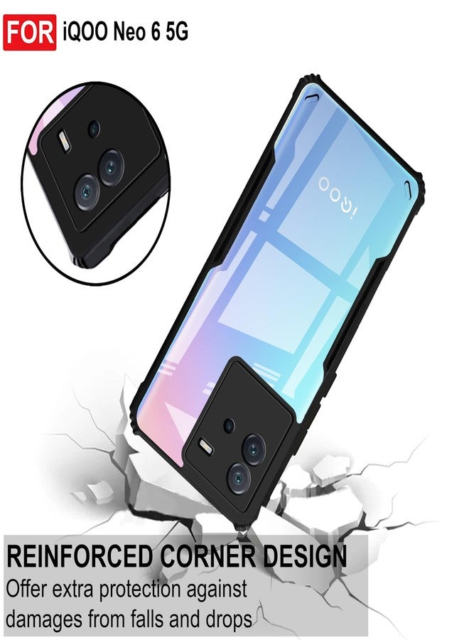 Zapcase iQOO Neo 6 5G Back Case Cover | 360° Protection | Clear Case with Camera Protection | TPU + PC Matte Black - Image 4