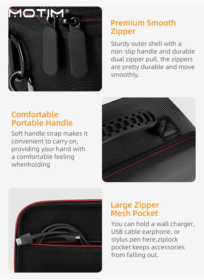 Motim - Switch Carrying Case for Nintendo Switch and Switch OLED Model, Gaming Storage Hard Bag with 21 Game Cards, Cross-Body Travel Bag Suitcase Rugged for Switch Console and Accessories, Waterproof, Large Capacity - Image 1