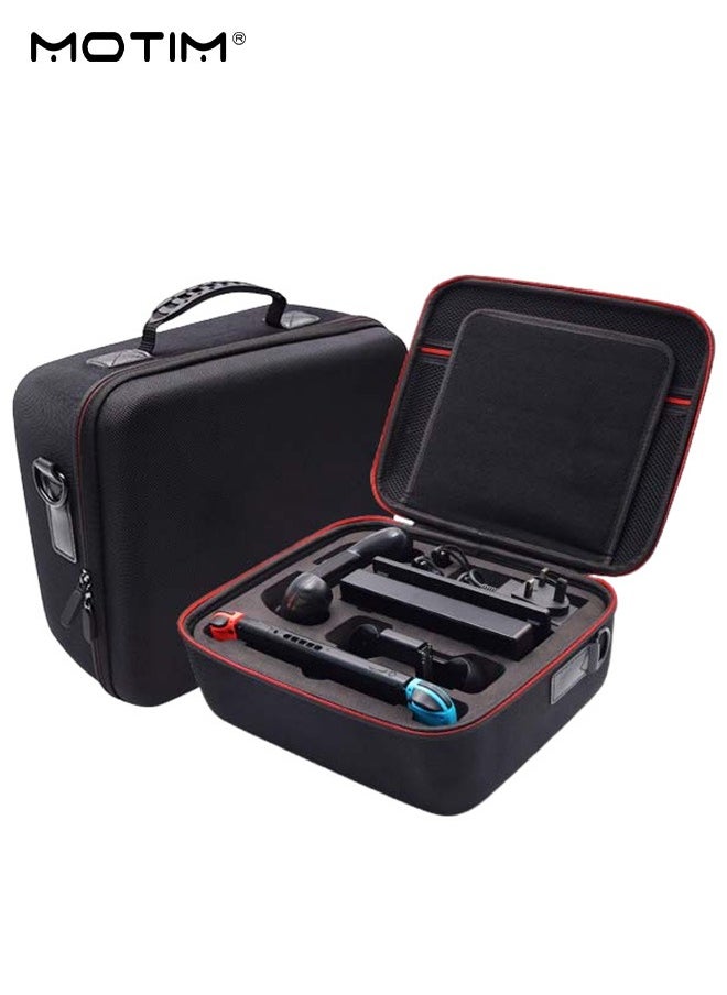 Motim - Switch Carrying Case for Nintendo Switch and Switch OLED Model, Gaming Storage Hard Bag with 21 Game Cards, Cross-Body Travel Bag Suitcase Rugged for Switch Console and Accessories, Waterproof, Large Capacity - Image 1