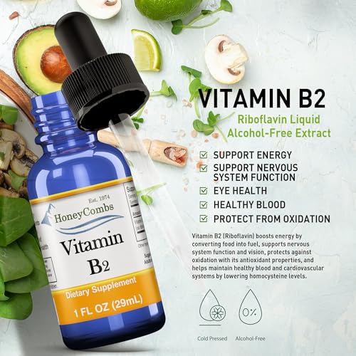HoneyCombs Vitamin B2 Riboflavin Liquid Drops - Made in The USA - Natural High Potency Fast Absorption Vitamin B2 for Men, Women & Children - Vegan Formula - Bulk Sizes Also Available - Image 5