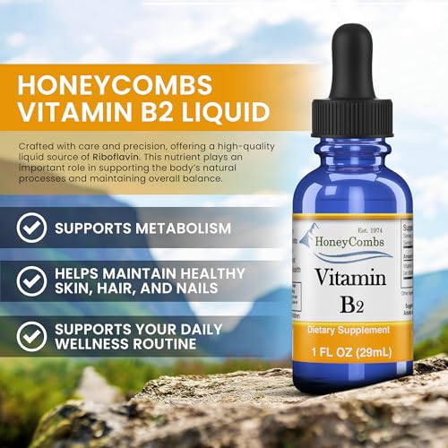 HoneyCombs Vitamin B2 Riboflavin Liquid Drops - Made in The USA - Natural High Potency Fast Absorption Vitamin B2 for Men, Women & Children - Vegan Formula - Bulk Sizes Also Available - Image 2