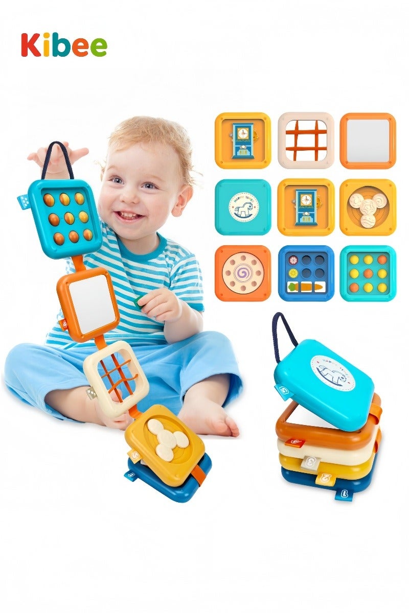 Kibee Montessori Busy Board Travel Toys for Toddlers 1-3, Busy Cube Educational Activity Toy, Learning Gifts for Boys and Girls - Image 1