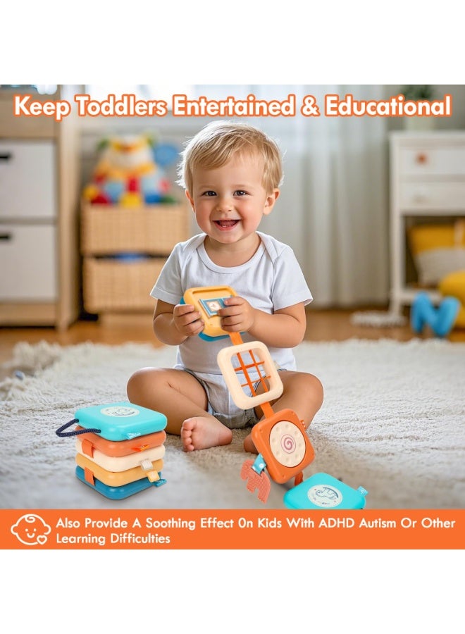 Kibee Montessori Busy Board Travel Toys for Toddlers 1-3, Busy Cube Educational Activity Toy, Learning Gifts for Boys and Girls - Image 2