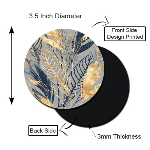 FirseBUY Coaster Set 6 Pcs Beautiful Multi Leaf Art MDF Wood Material Drink Coasters HeatResistant Round Coaster for Home and Kitchen Office Table Dining Table Home Decor 35 Inches - Image 5