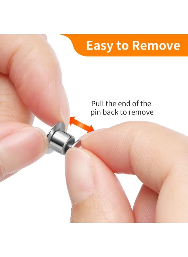 Ceryvop 30 PCS Locking Pin Backs Locking Pin Keepers Clasp, Metal Pin Locks Back - Image 1