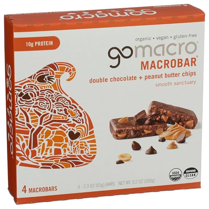 GOMACRO Organic Double Chocolate Peanut Butter Chip Bar 4 Count, 2.3 OZ - Image 3