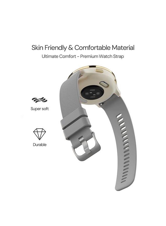 O Ozone Silicone Bands For Samsung Galaxy Watch Ultra LTE 47mm / Galaxy Watch 3 45mm 22mm Silicone Sports Replacement Strap with Metal Buckle- Grey - Image 2