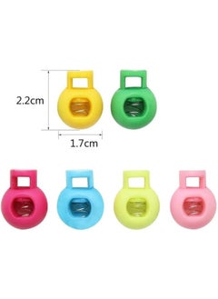 Hysagtek 100 Pieces 13 Colors Plastic Spring Cord Lock End Round Toggle Stoppers For Camping Hiking Shoelace Replacement Sports Backpacks Multicolor  - Image 3
